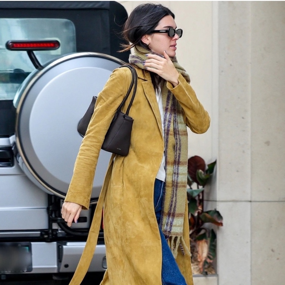 FRAME | Leather Suede Duster Trench Coat Size: Small